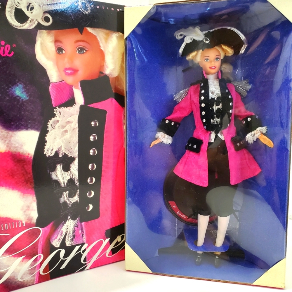 NRFB 1996 George Washington Barbie FAO Swartz Exclusive 2nd in Series Vi…